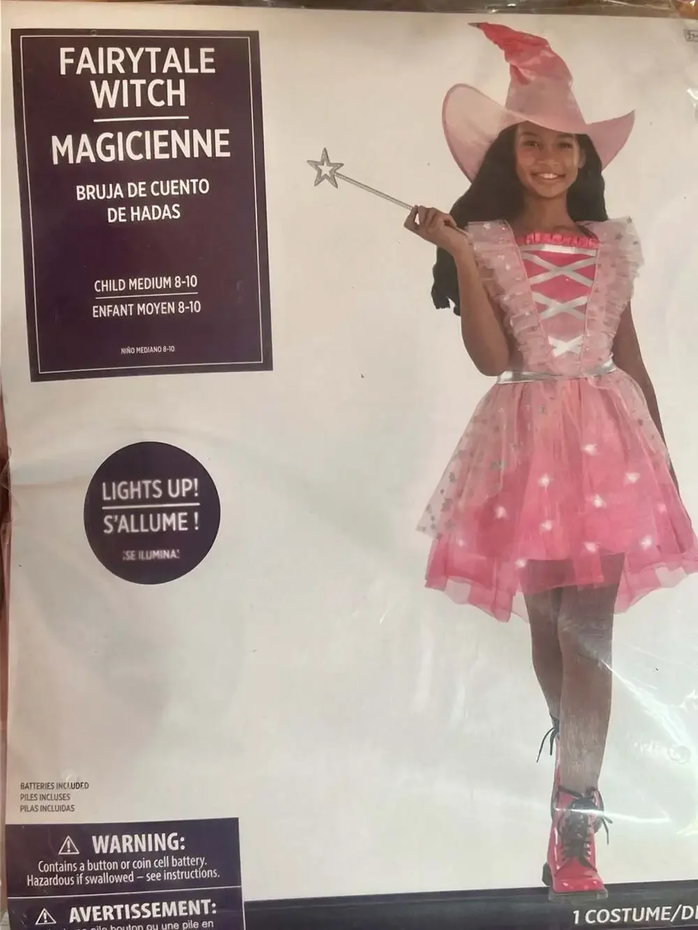 Fairytale Witch Magicienne Child Medium 8-10 Costume Set